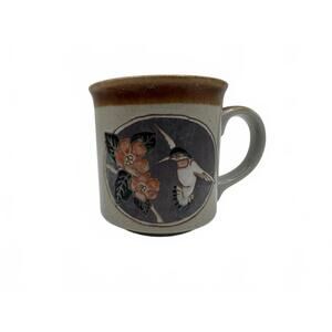 Otagiri Hummingbird and Hibiscus Embossed Coffee Mug Japan Stoneware